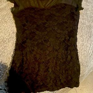 Black lace top with mesh